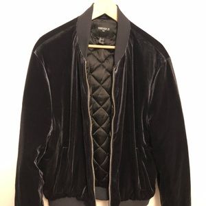 Velvety Bomber Jacket